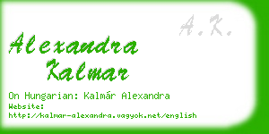 alexandra kalmar business card